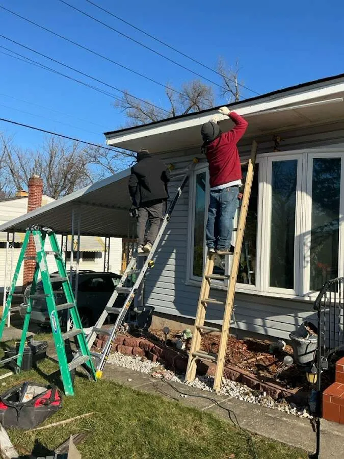 Restoration crew performing exterior repair in Wakefield